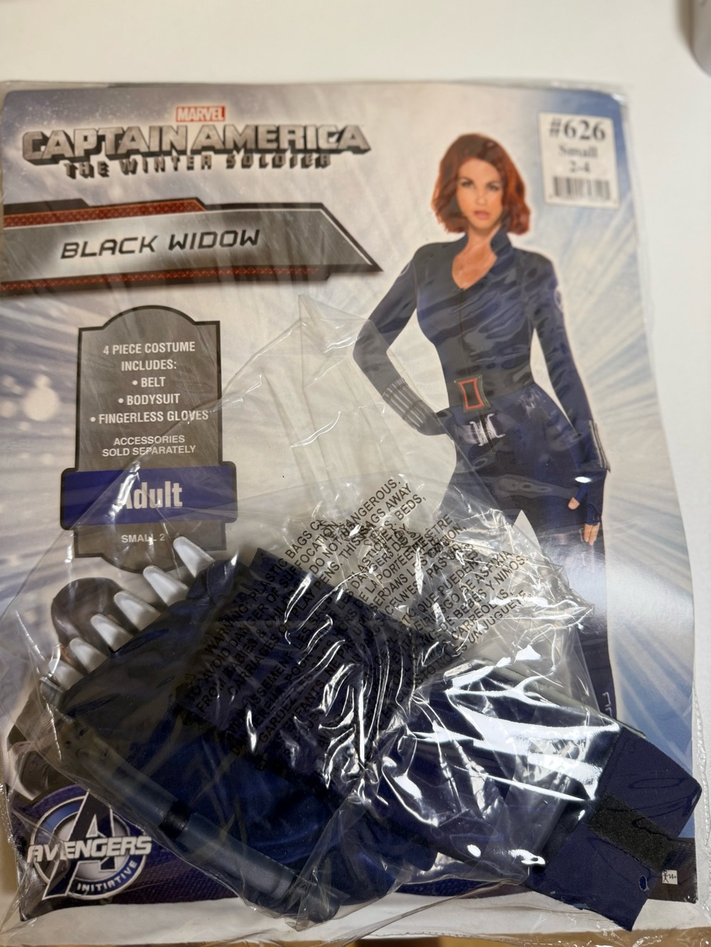 Small Marvel Black Widow Navy Blue Once Piece Suit With Wig